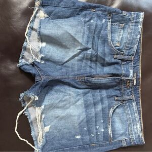 Fashion Nova Light Blue Distressed Jean Shorts